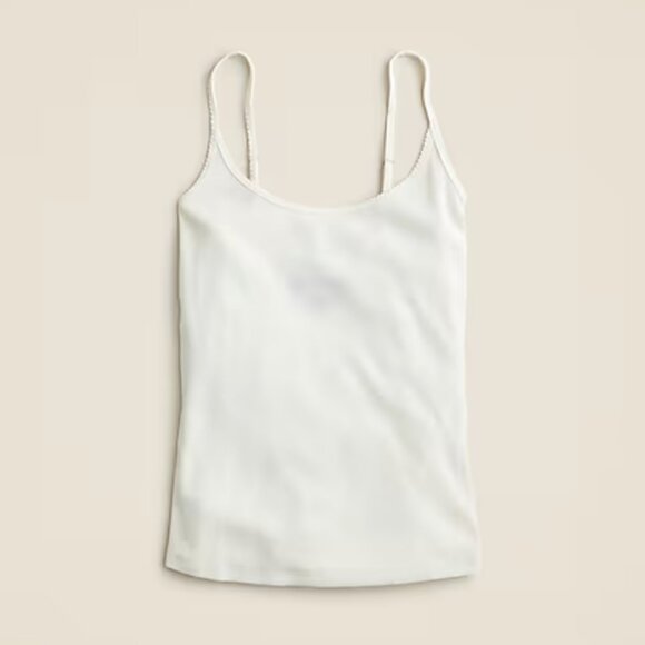 NWT J.Crew Fine Rib Camisole Size Medium in Ivory - Picture 1 of 5
